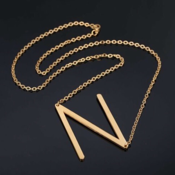 Rose Gold Color “N” Letter Name Initial Necklace - Picture 2 of 4